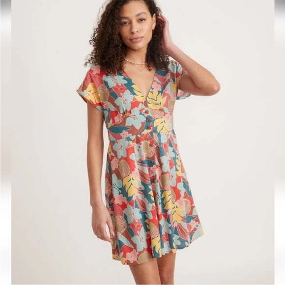 Marine Layer Dresses & Skirts - Marine Layer Camila Mini Dress In Hibiscus Floral Size Large L109 178